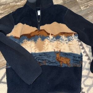 Old Navy Men's Zip-Up Sweater with Nature Design